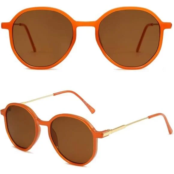 Women's Hexagon Round Sunglasses Trendy Inspired Designer Style Big Shades